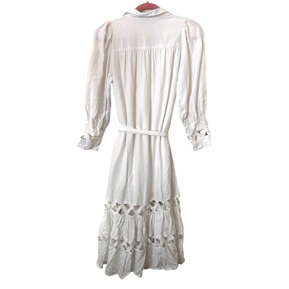 LISA MARIE‎ FERNANDEZ X TARGET Ric Rac Shirt Linen Midi Dress White Sz 0 - Picture 3 of 6